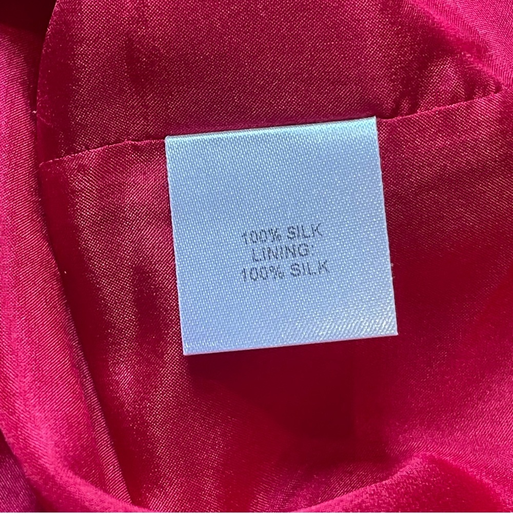 Michelle Mason 100% Silk Kimono Tie Mini Dress in Ruby Red Size 0 - Picture 10 of 16